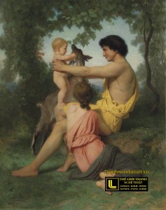 tranh-son-dau-co-dien-Bouguereau_-_Idyll_Ancient_Family 